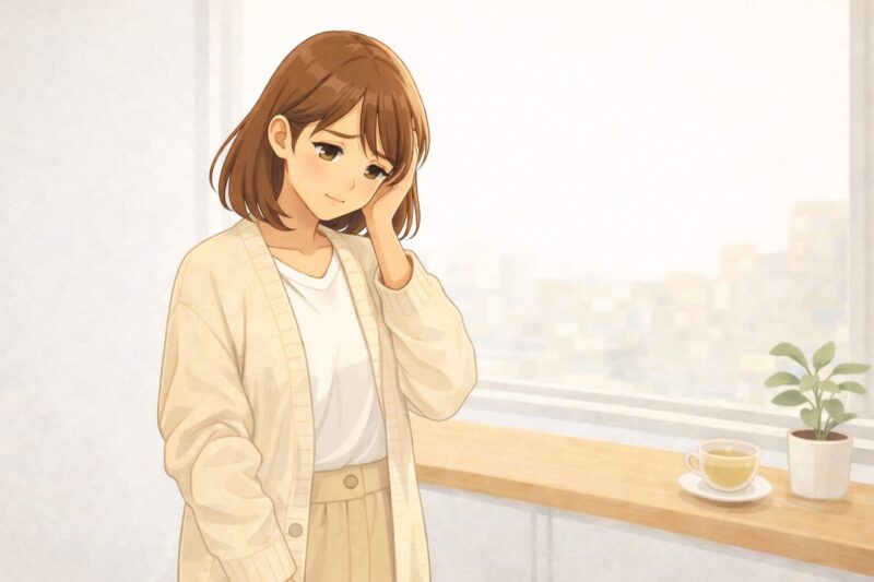 転職の軸が決まらず、求人を見ながら悩む20代女性のイメージ