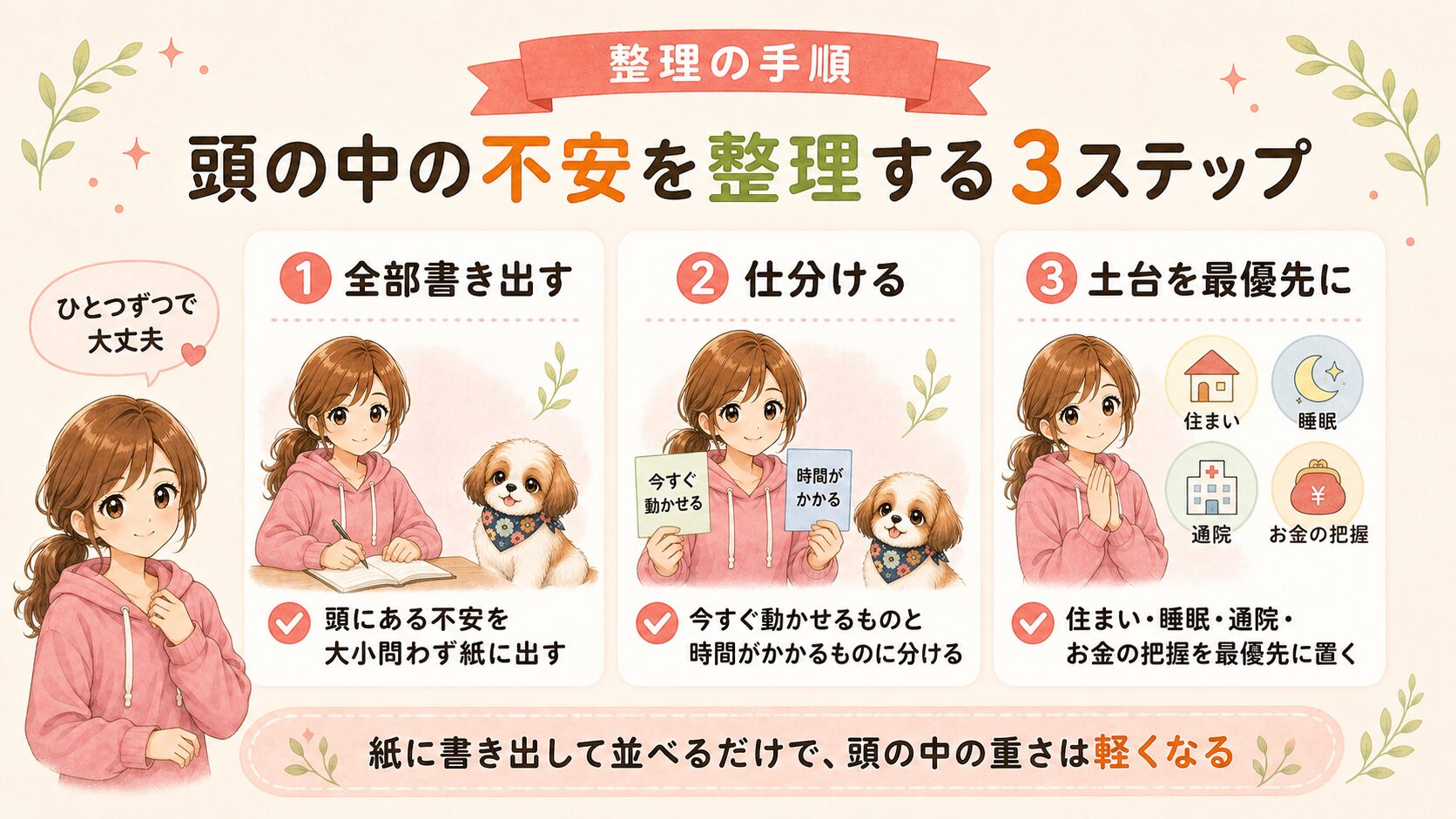 頭の中の不安を整理する3ステップ