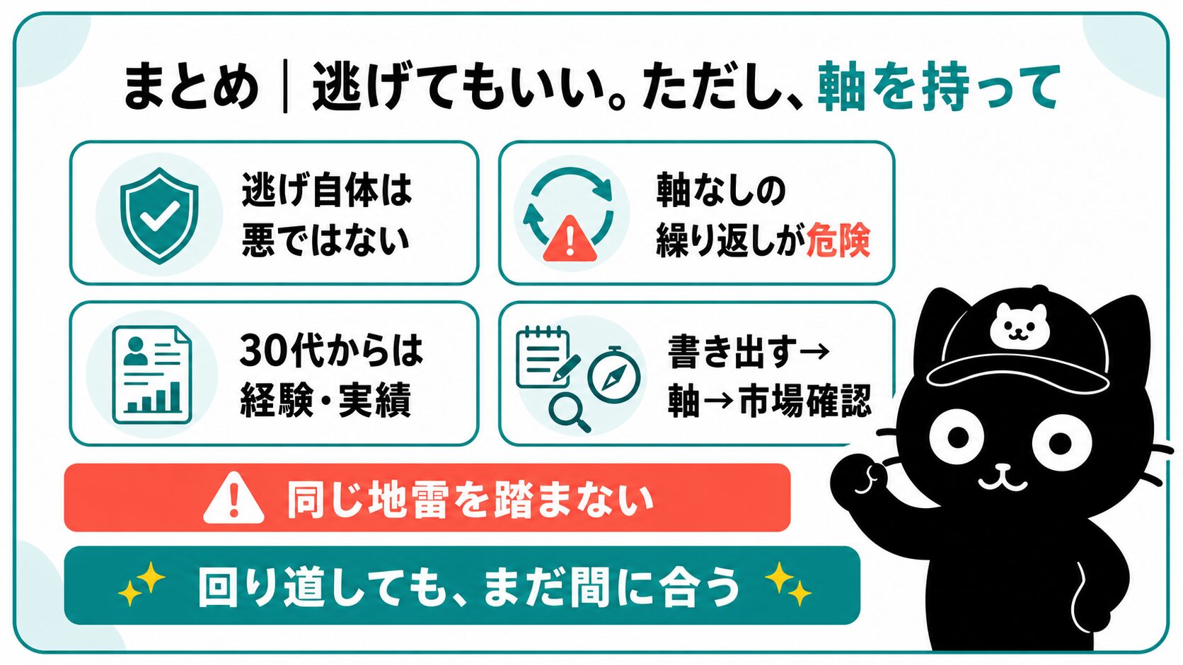まとめ|逃げてもいい。ただし軸を持って