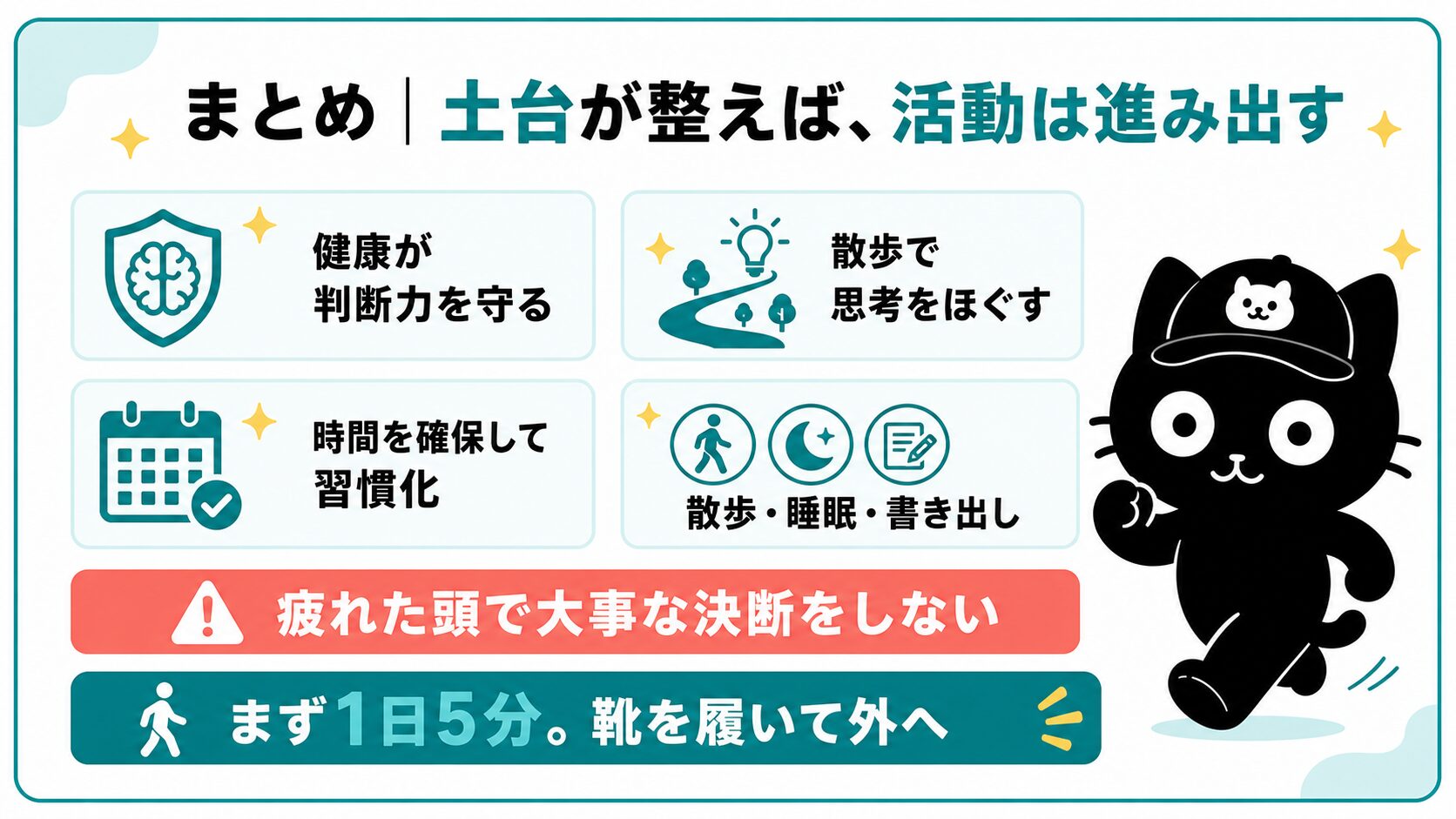 まとめ、土台が整えば活動は進み出す