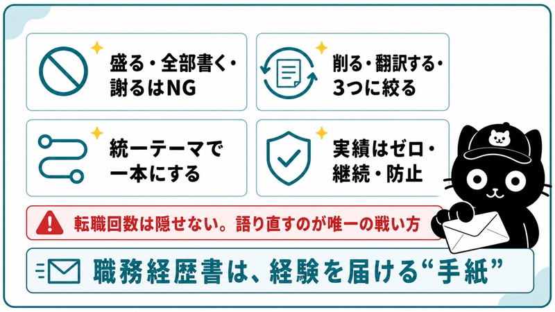 まとめ|転職回数が多い職務経歴書は翻訳で通る