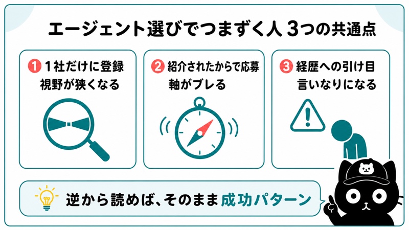 エージェント選びでつまずく人3つの共通点